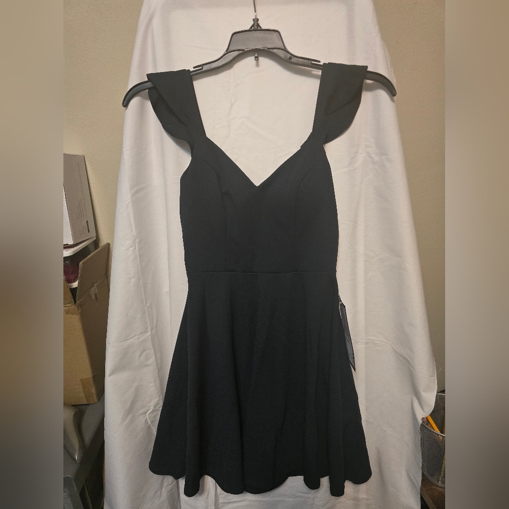 Party blue brand size one dark hunter green dress